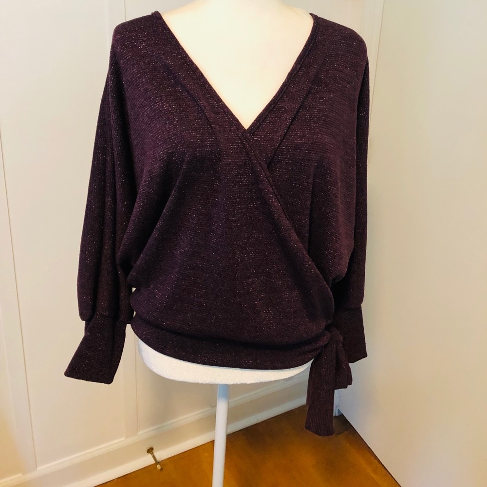 Faux wrap sweater